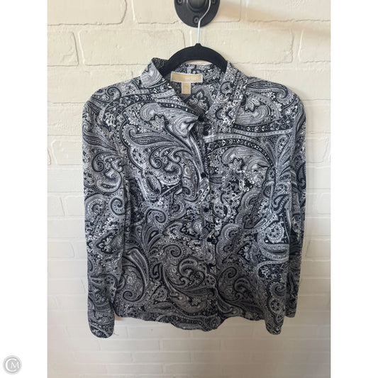 Top Long Sleeve By Michael By Michael Kors In Blue & White, Size: Xl