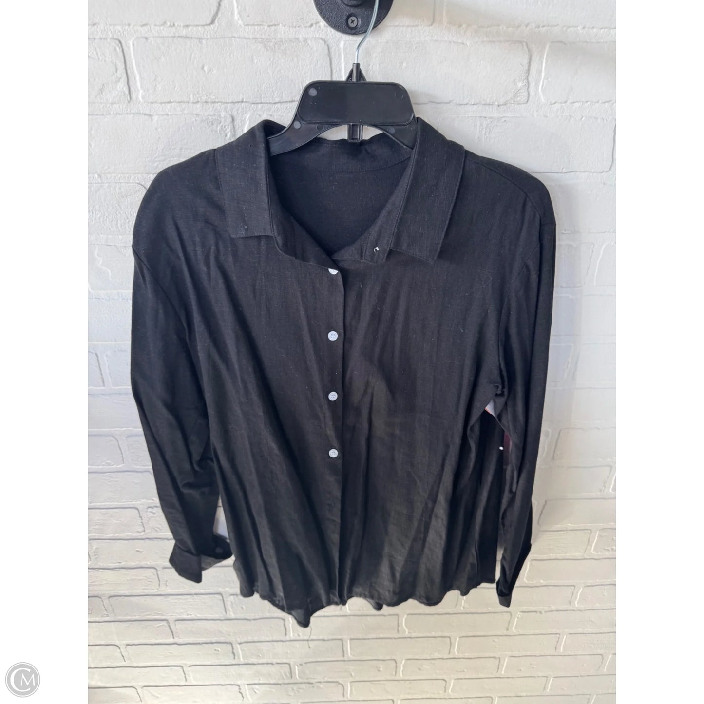Top Long Sleeve By Cme In Black, Size: L