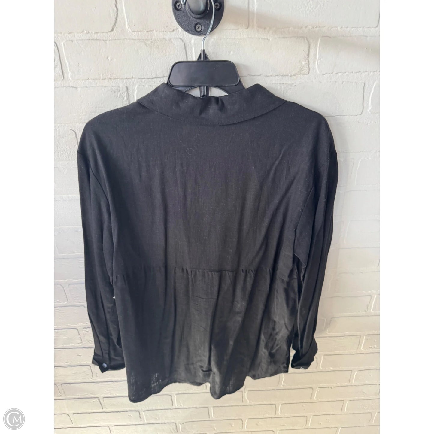 Top Long Sleeve By Cme In Black, Size: L