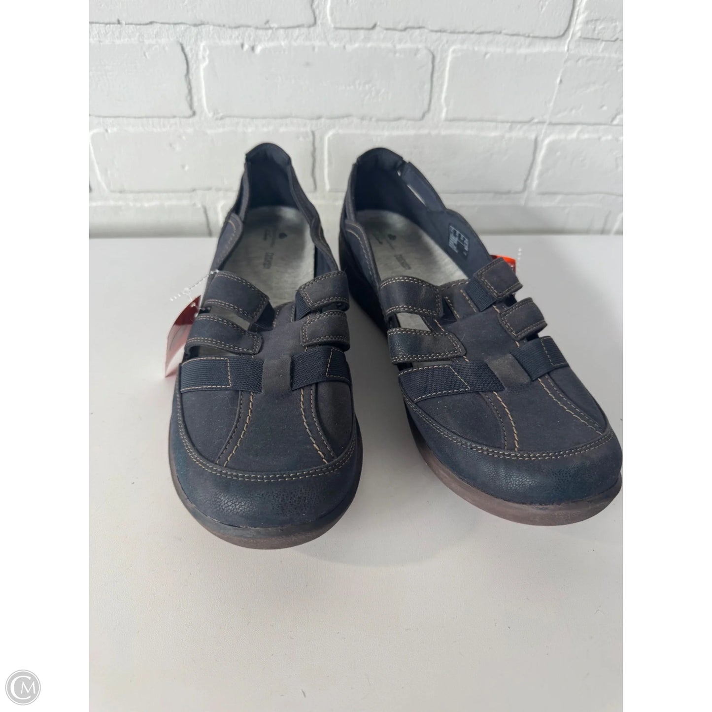 Shoes Flats By Clarks In Blue & Tan, Size: 11
