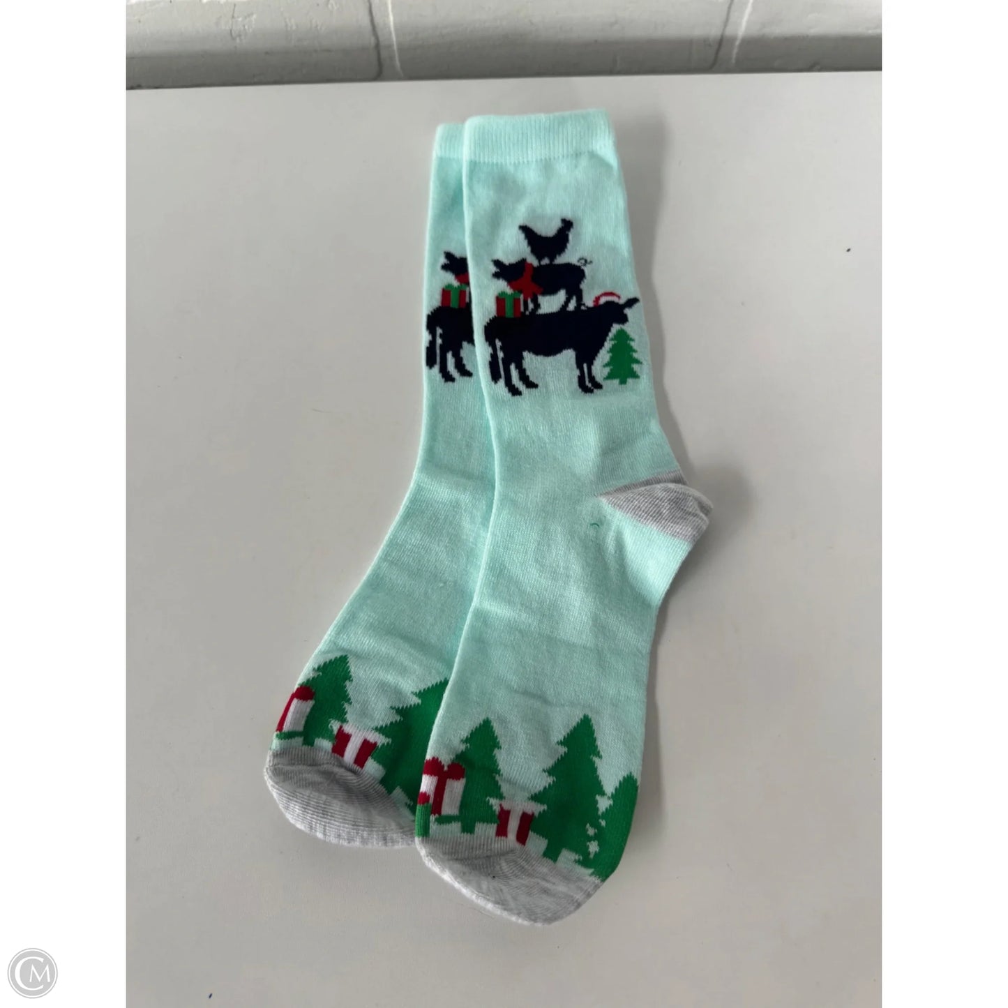 Socks By Clothes Mentor In Blue & Grey, Size: Osfm