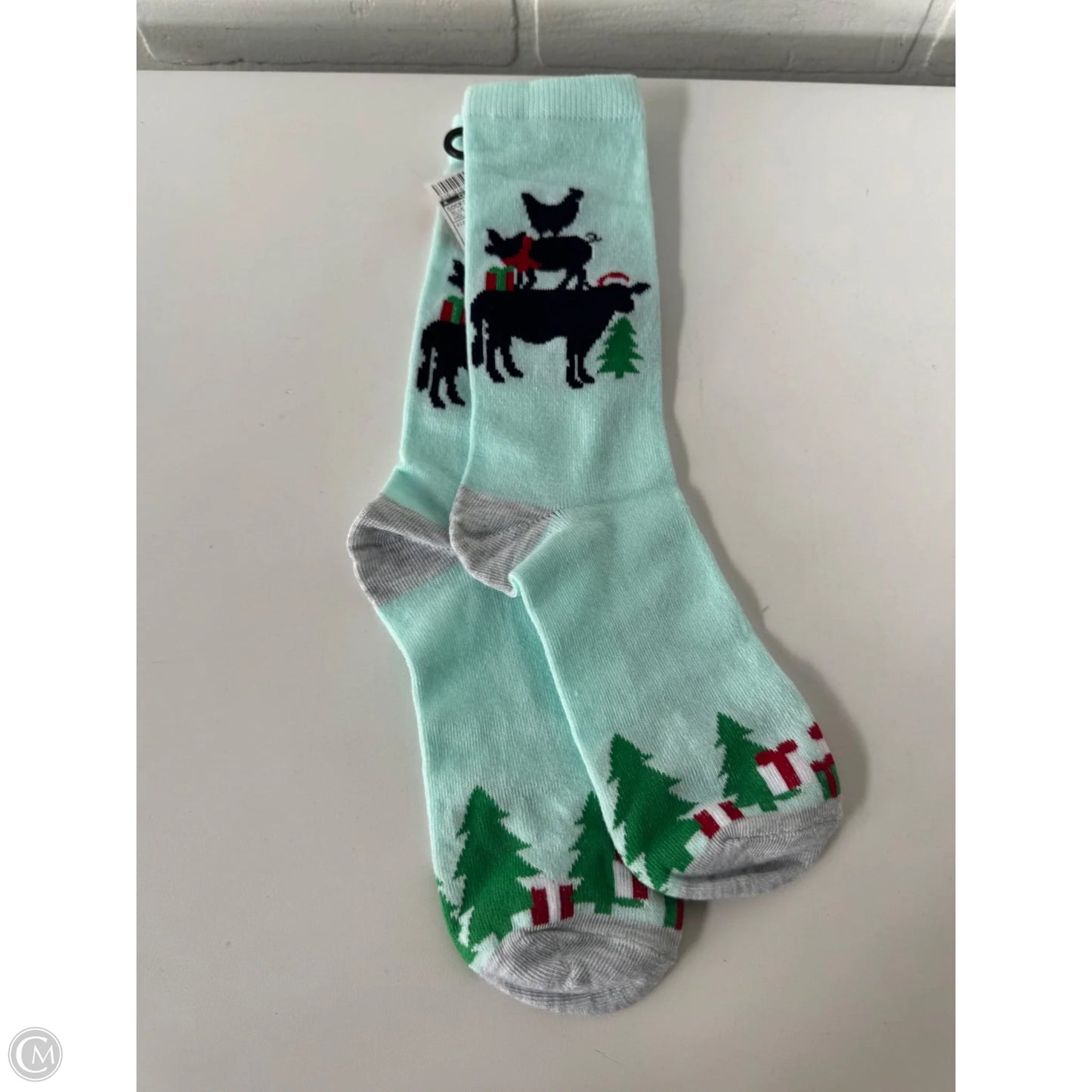 Socks By Clothes Mentor In Blue & Grey, Size: Osfm