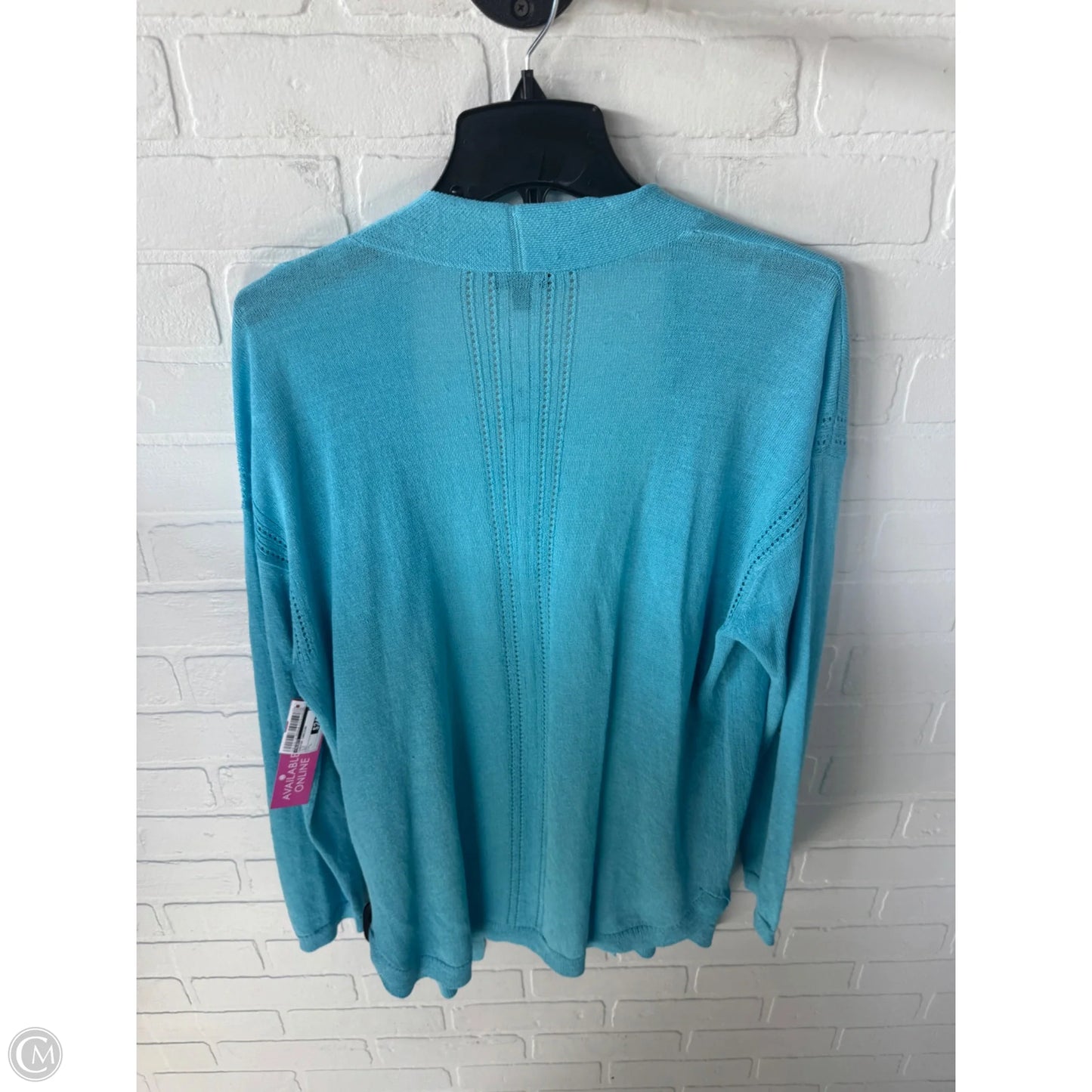 Sweater Cardigan By Talbots In Blue, Size: L