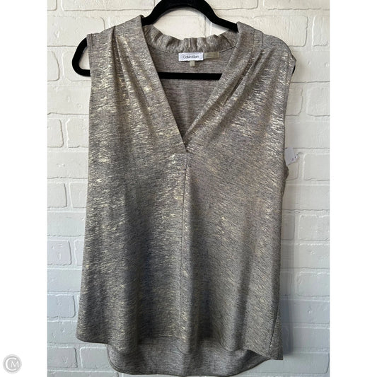 Top Sleeveless By Calvin Klein In Gold, Size: L