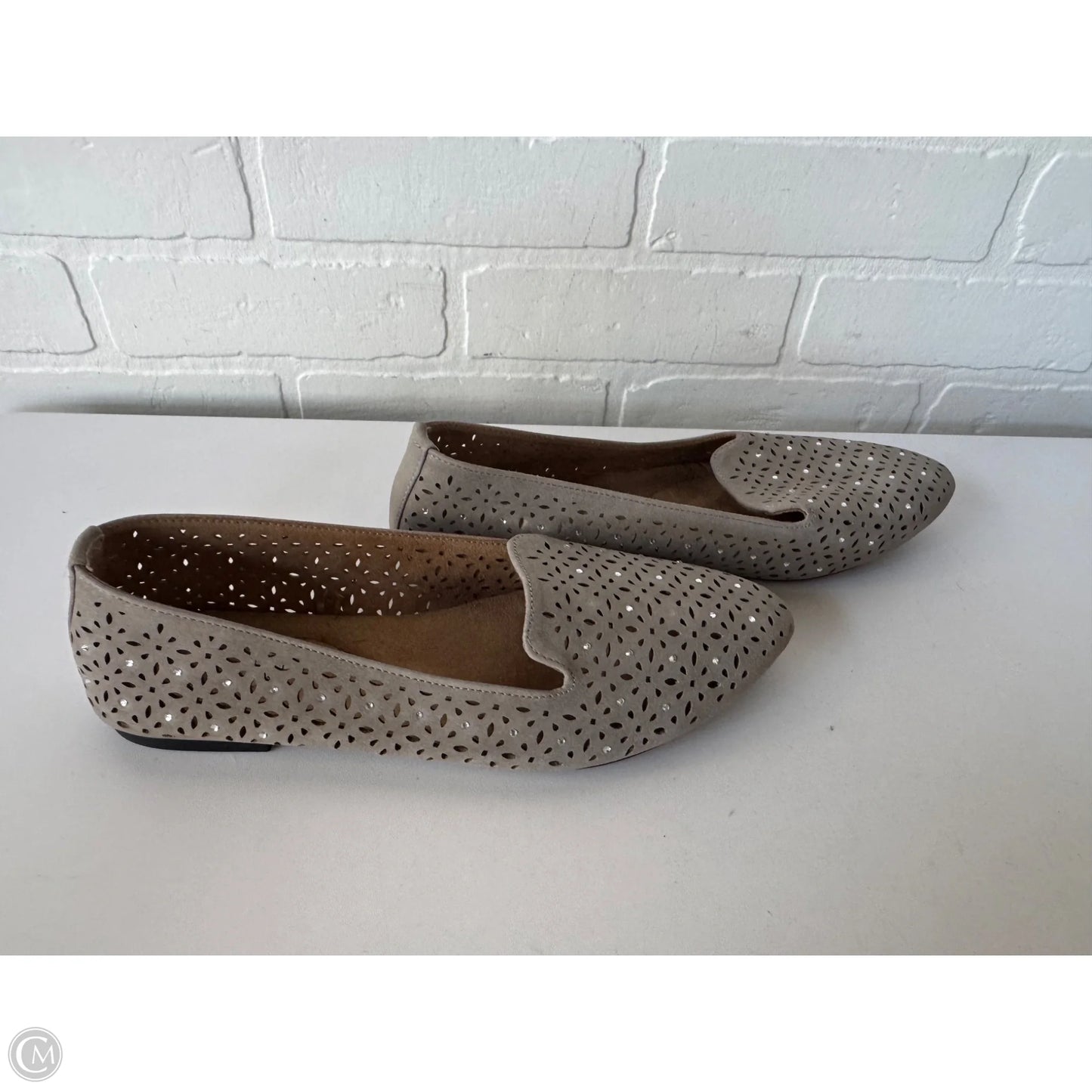 Shoes Flats By White Mountain In Brown & Silver, Size: 6.5