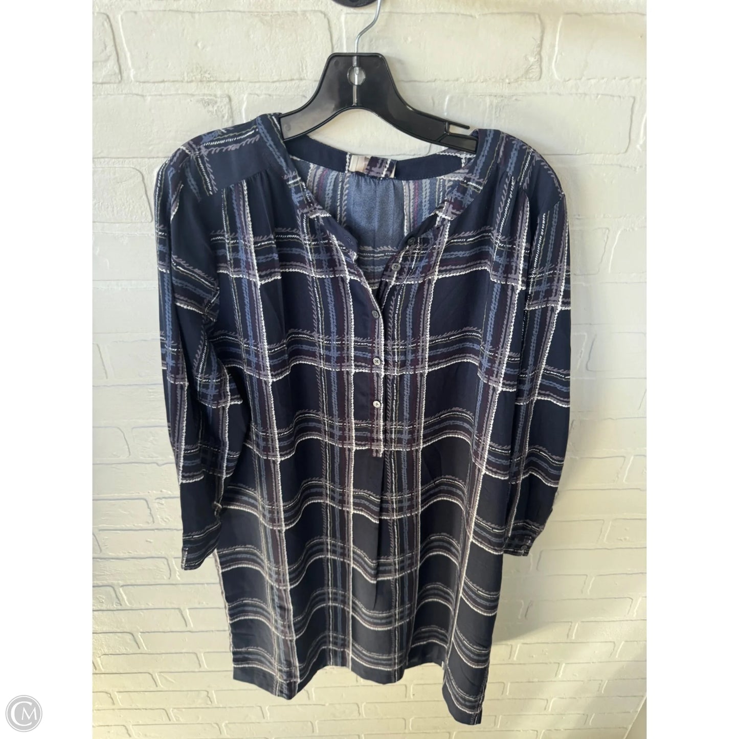 Dress Work By Loft In Blue & White, Size: M