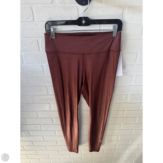 Athletic Leggings By Nike In Bronze, Size: 8