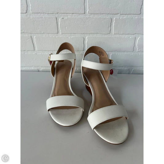 Sandals Heels Wedge By Kelly And Katie In White, Size: 9.5