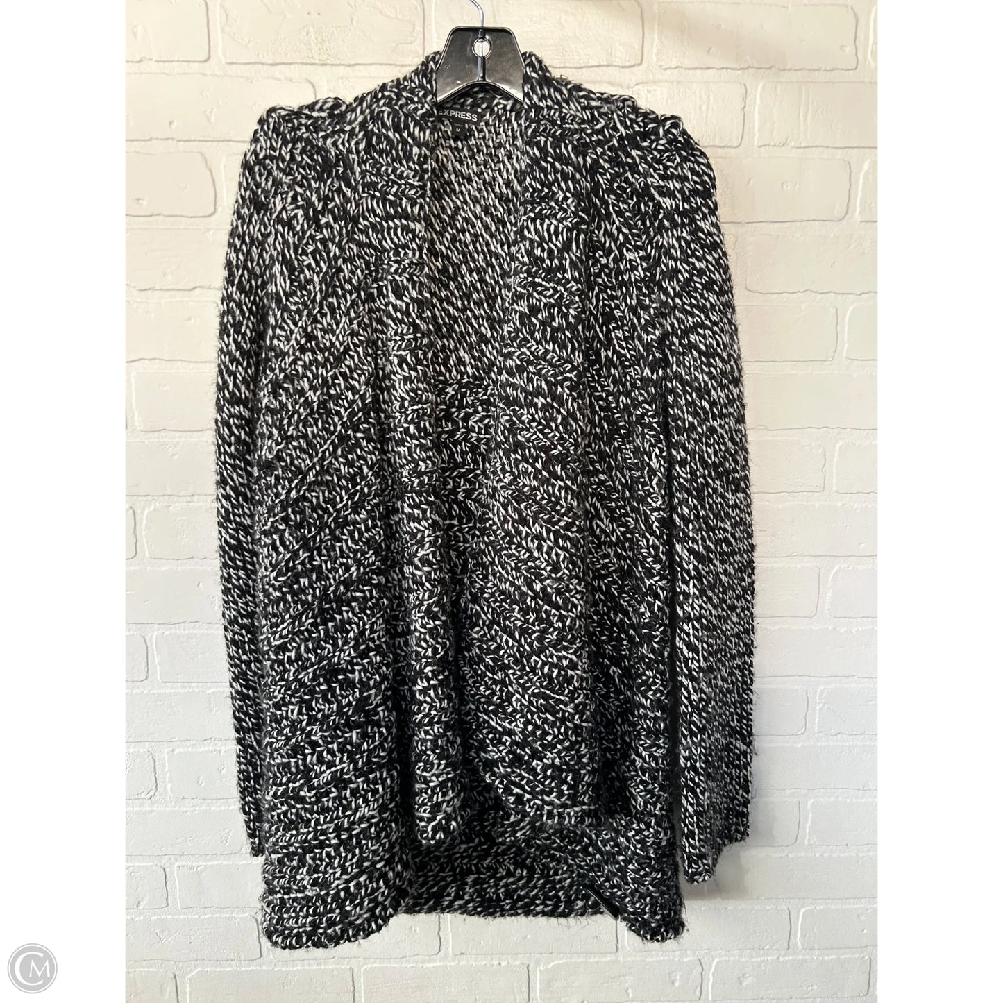 Sweater Cardigan By Express In Black & White, Size: M