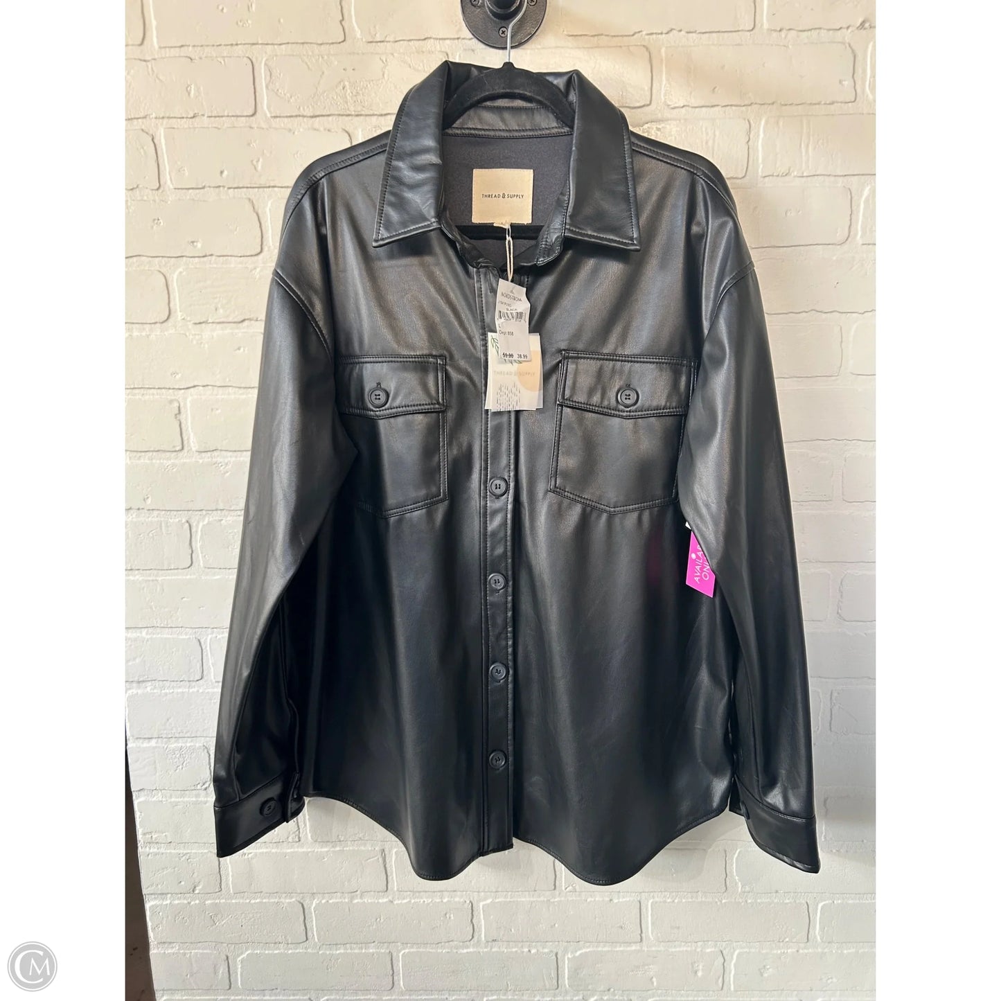 Jacket Shirt By Thread And Supply In Black, Size: L