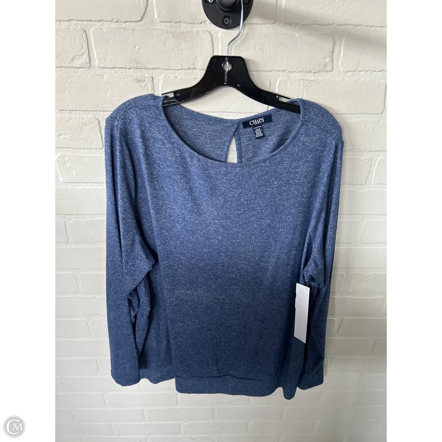 Top Long Sleeve By Chaps In Blue, Size: 2x