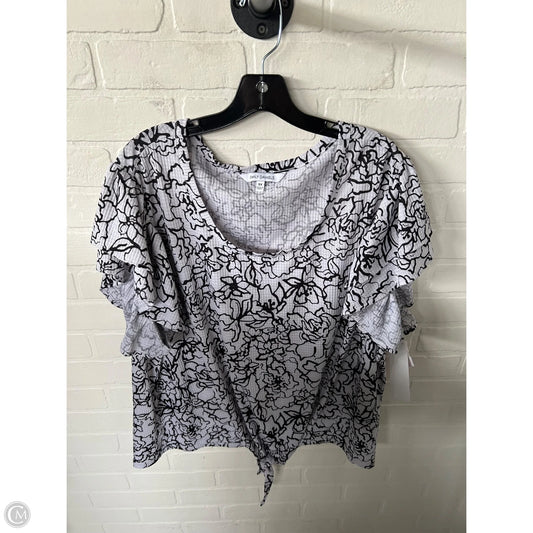 Top Short Sleeve By Emily Daniels In Black & Grey, Size: 3x