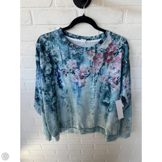 Top Long Sleeve By Cmf In Green & Pink, Size: 2x