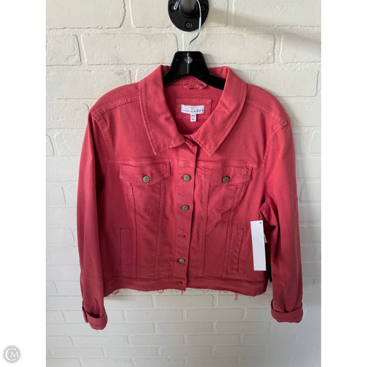 Jacket Denim By Loft In Coral, Size: Xl