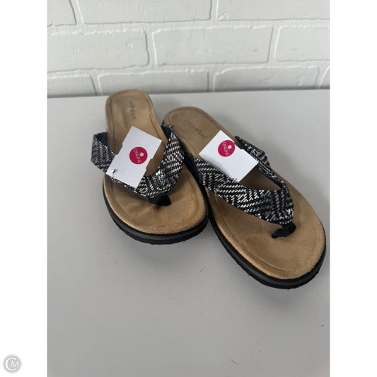 Sandals Flip Flops By Easy Spirit In Black & Silver, Size: 8.5