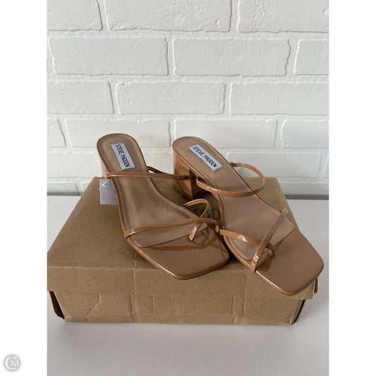 Sandals Heels Block By Steve Madden In Tan, Size: 8