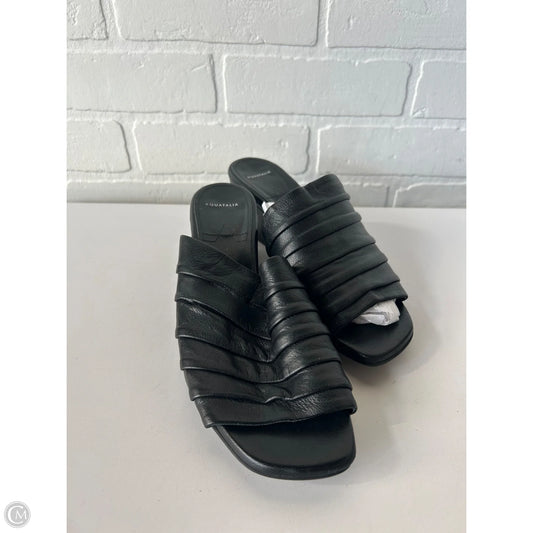 Sandals Heels Wedge By Aquatalia In Black, Size: 8.5