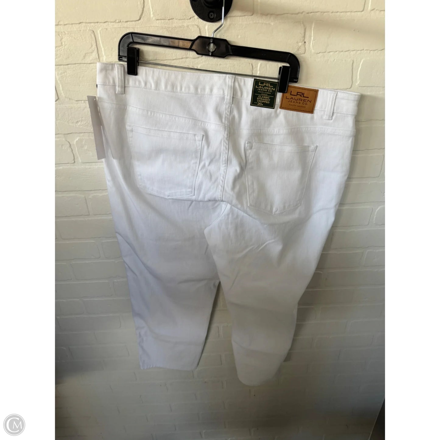 Jeans Cropped By Lauren By Ralph Lauren In White Denim, Size: 20