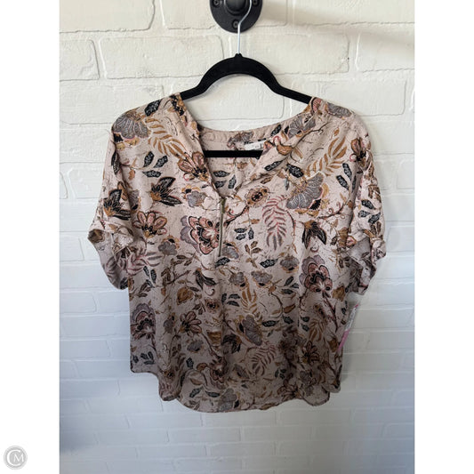 Blouse 3/4 Sleeve By Maurices In Brown & Grey, Size: Xxl
