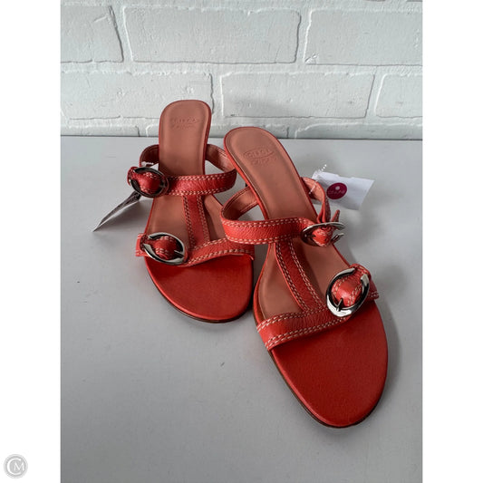 Sandals Heels Kitten By Circa Joan And David In Orange, Size: 9