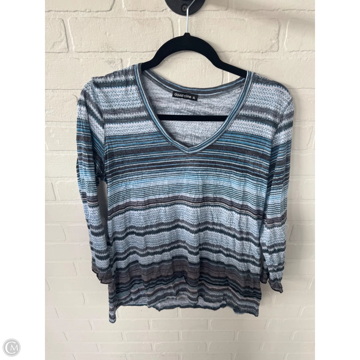 Top Long Sleeve By David Cline In Blue & Orange, Size: Xl