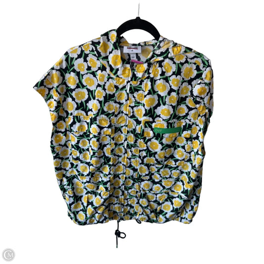 Vest Designer By Diane Von Furstenberg In Black & Yellow, Size: L