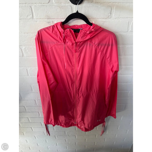Jacket Windbreaker By Under Armour In Pink, Size: L