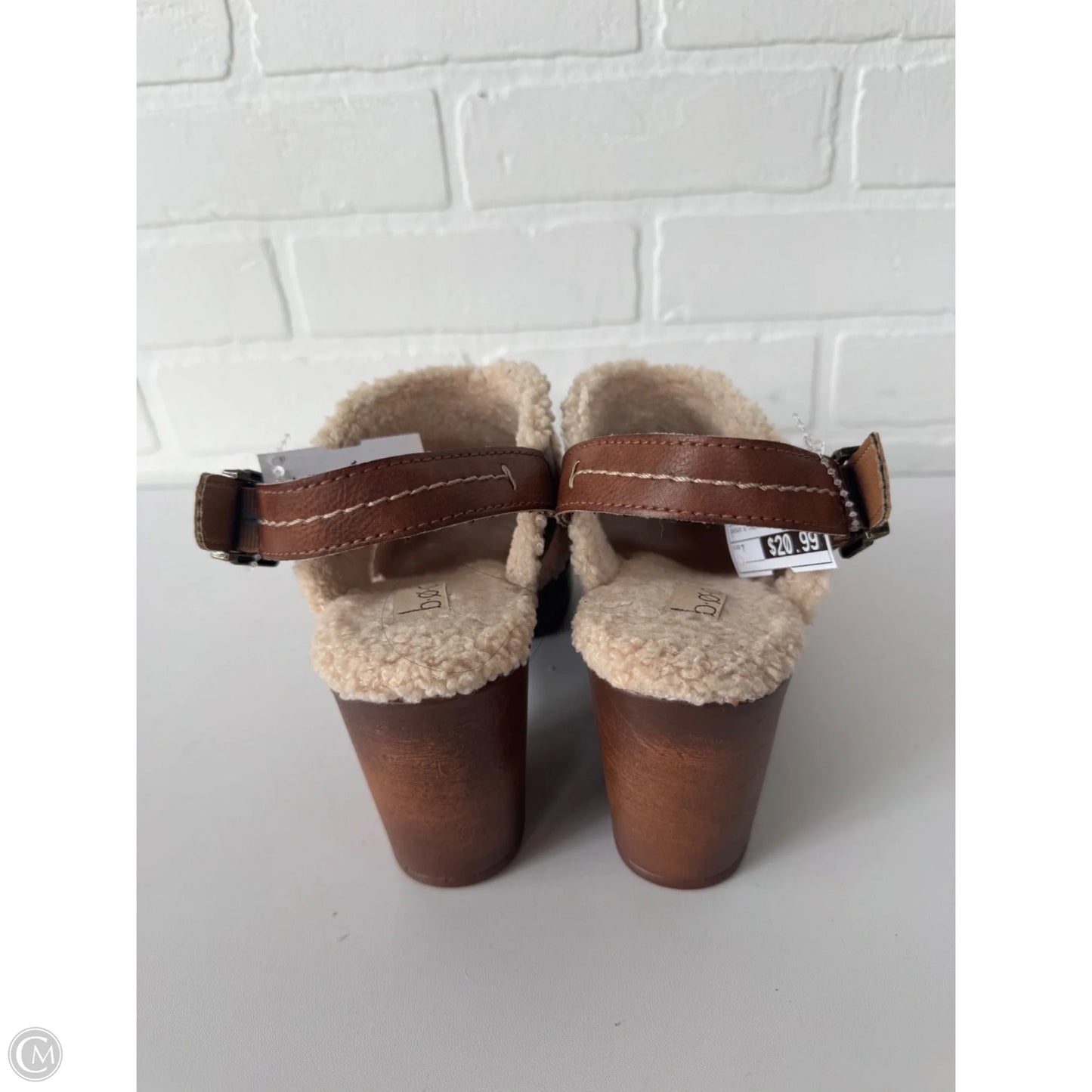 Shoes Heels Block By Boc In Brown & Cream, Size: 7