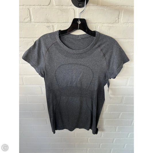 Athletic Top Short Sleeve By Lululemon In Grey, Size: M