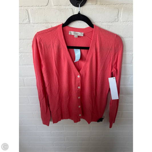Sweater Cardigan By Loft In Coral, Size: Sp