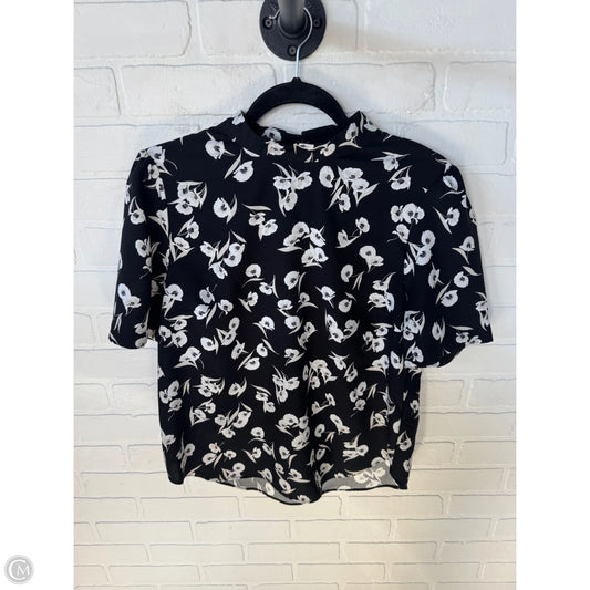 Blouse Short Sleeve By Ann Taylor In Black & Tan, Size: M