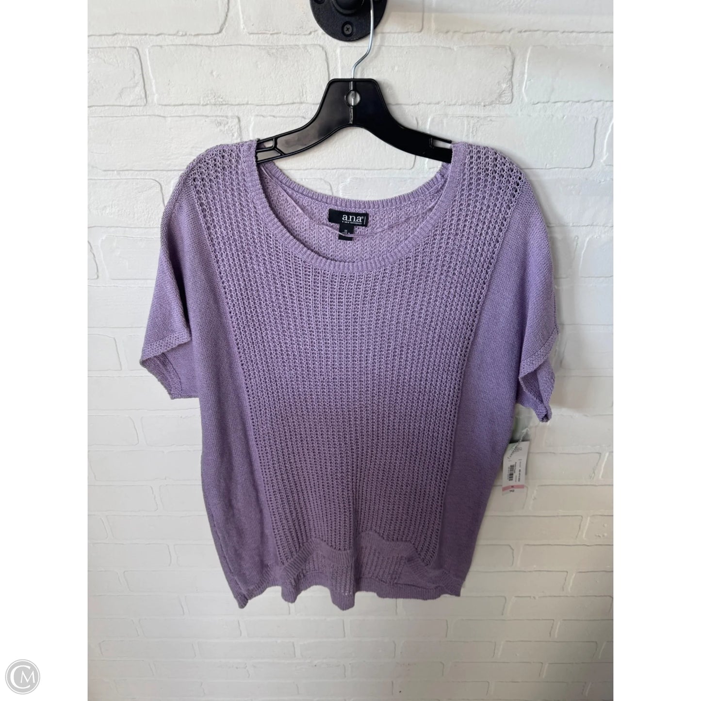 Sweater Short Sleeve By Ana In Purple, Size: 1x