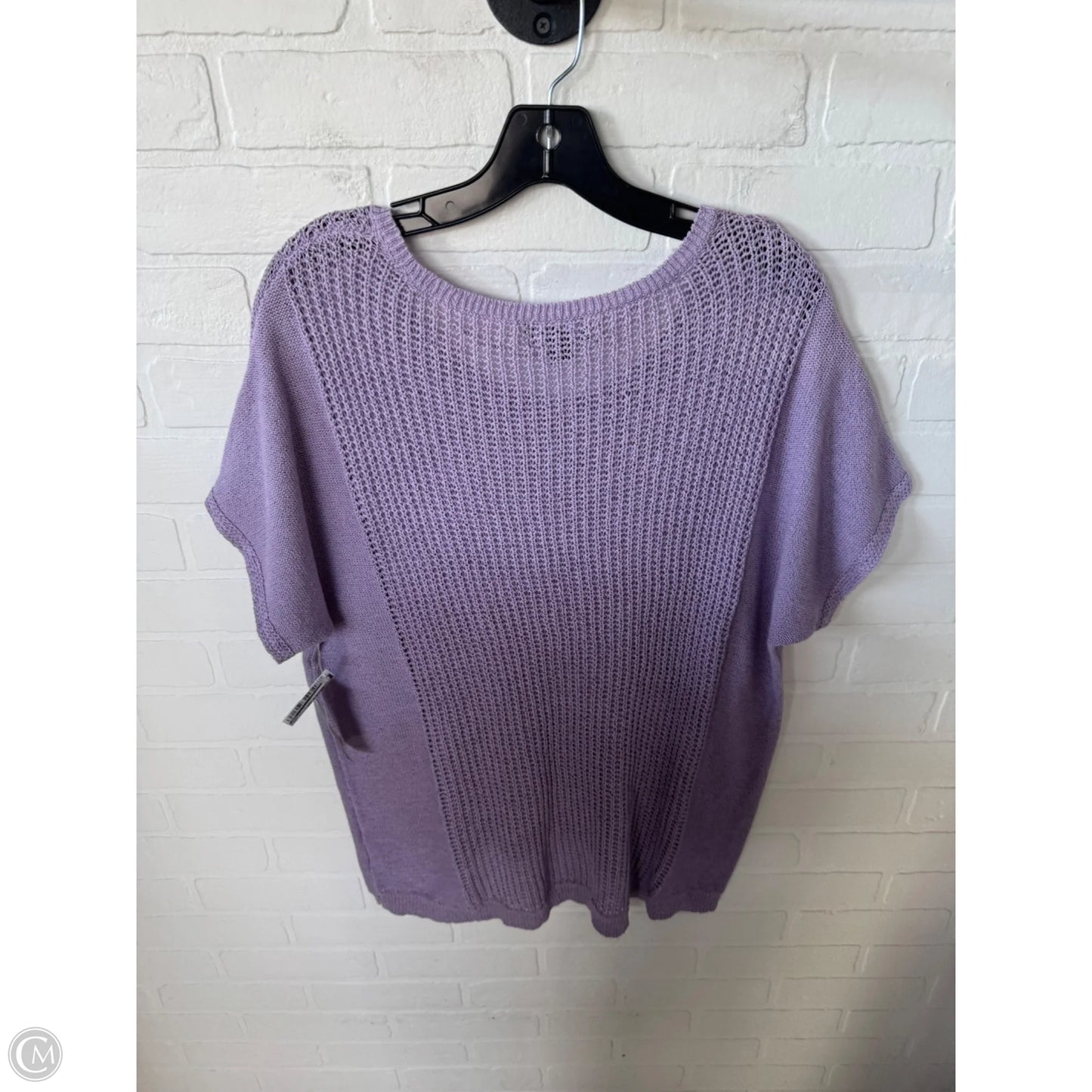 Sweater Short Sleeve By Ana In Purple, Size: 1x