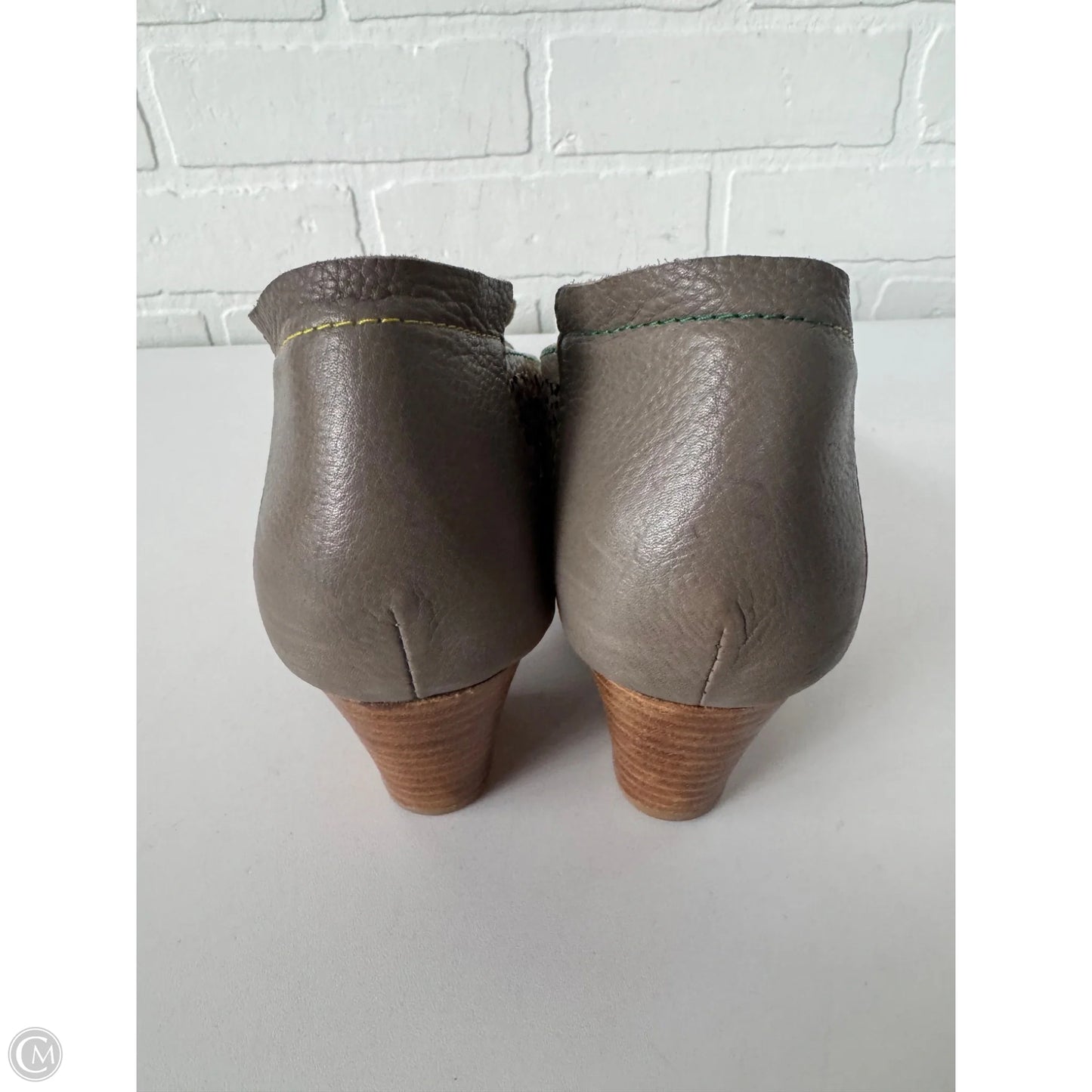 Sandals Heels Block By Spring Step In Taupe, Size: 8.5