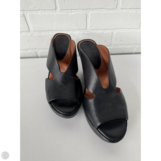 Sandals Heels Wedge By Cma In Black, Size: 8.5