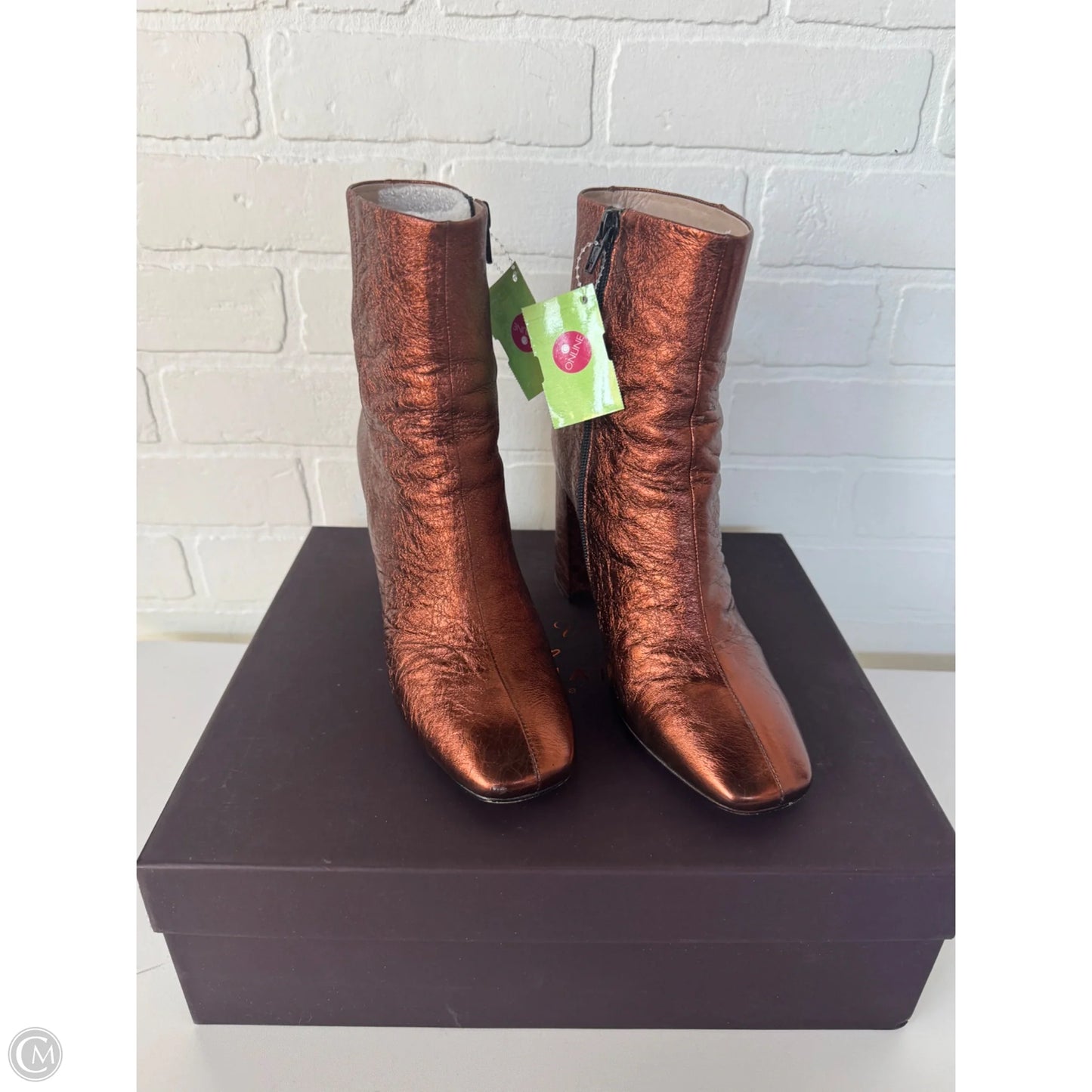 Boots Ankle Heels By Cmb In Copper, Size: 7.5