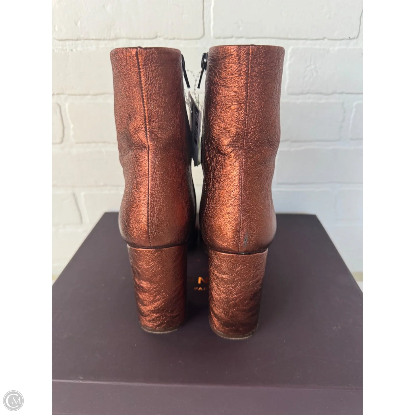 Boots Ankle Heels By Cmb In Copper, Size: 7.5