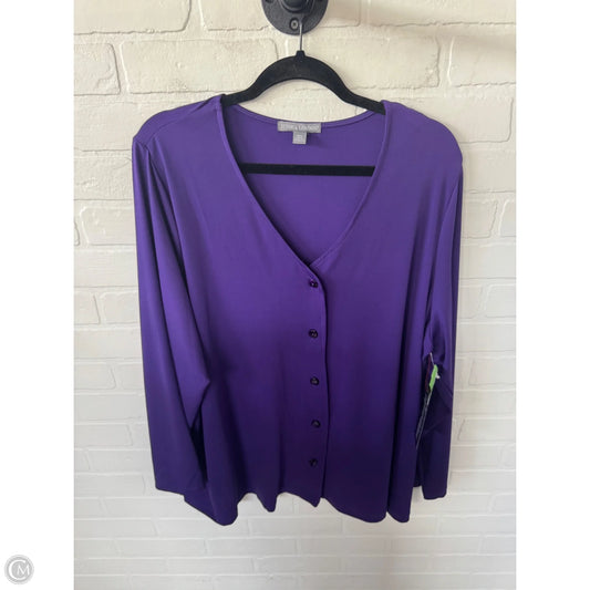 Cardigan By Jessica London In Purple, Size: 1x