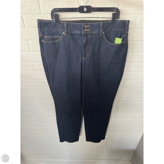 Jeans Straight By Lands End In Blue Denim, Size: 18