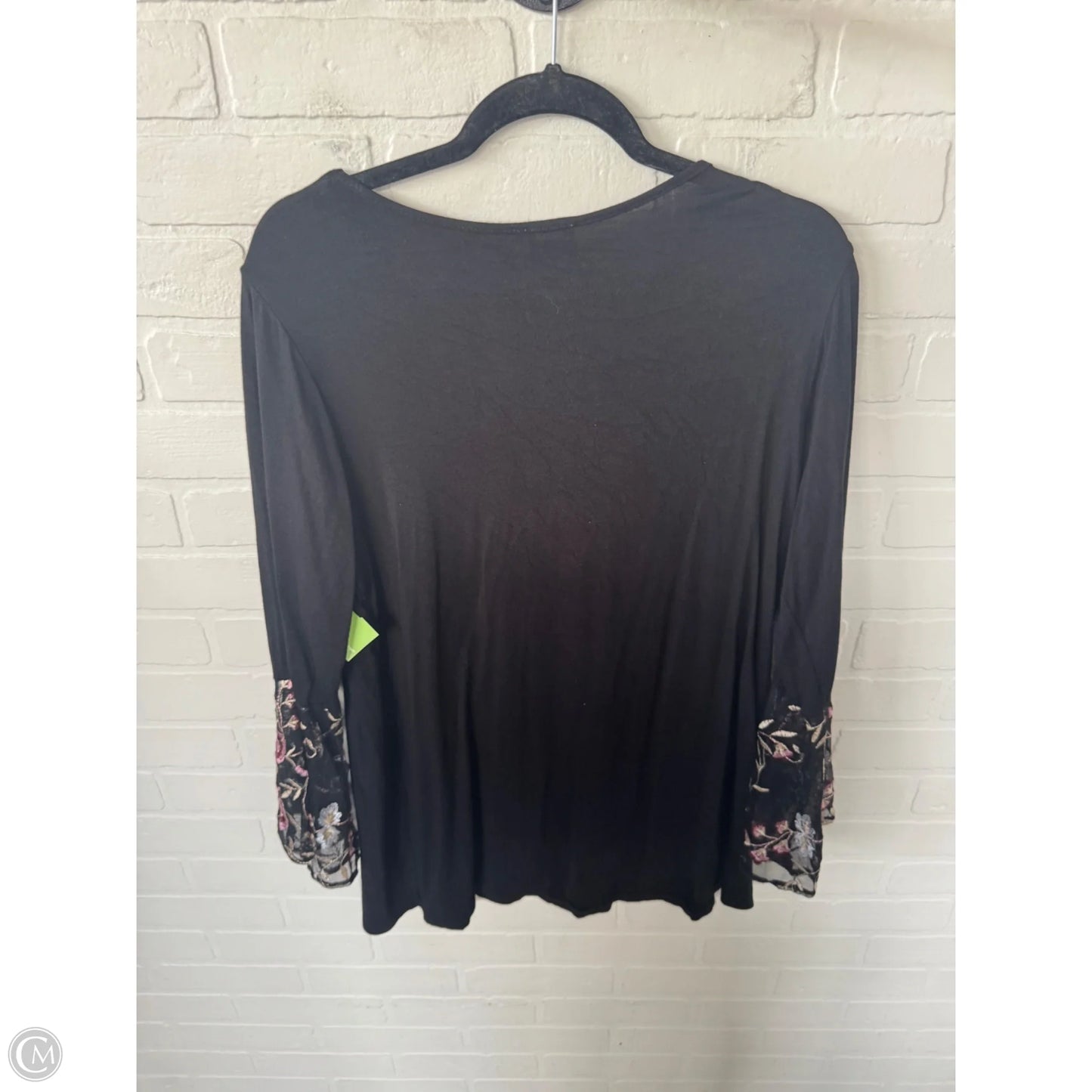 Top Long Sleeve By Cme In Black & Pink, Size: 1x