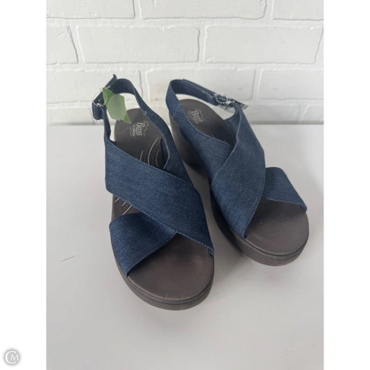 Sandals Heels Wedge By Bass In Blue, Size: 9