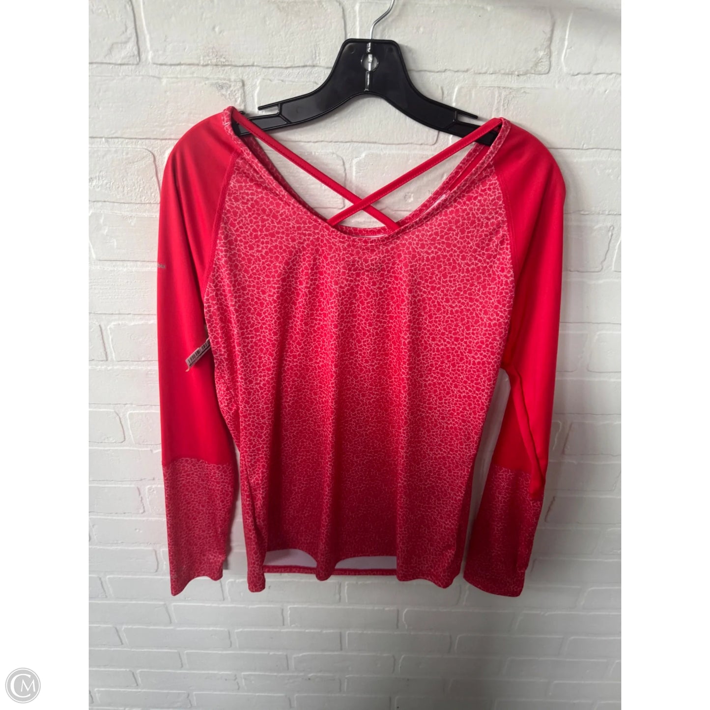 Athletic Top Long Sleeve Crewneck By Columbia In Orange & White, Size: M