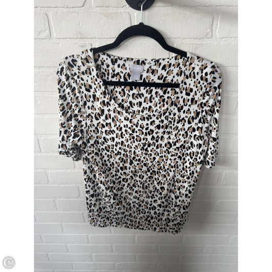 Top Short Sleeve By Chicos In Black & White, Size: M