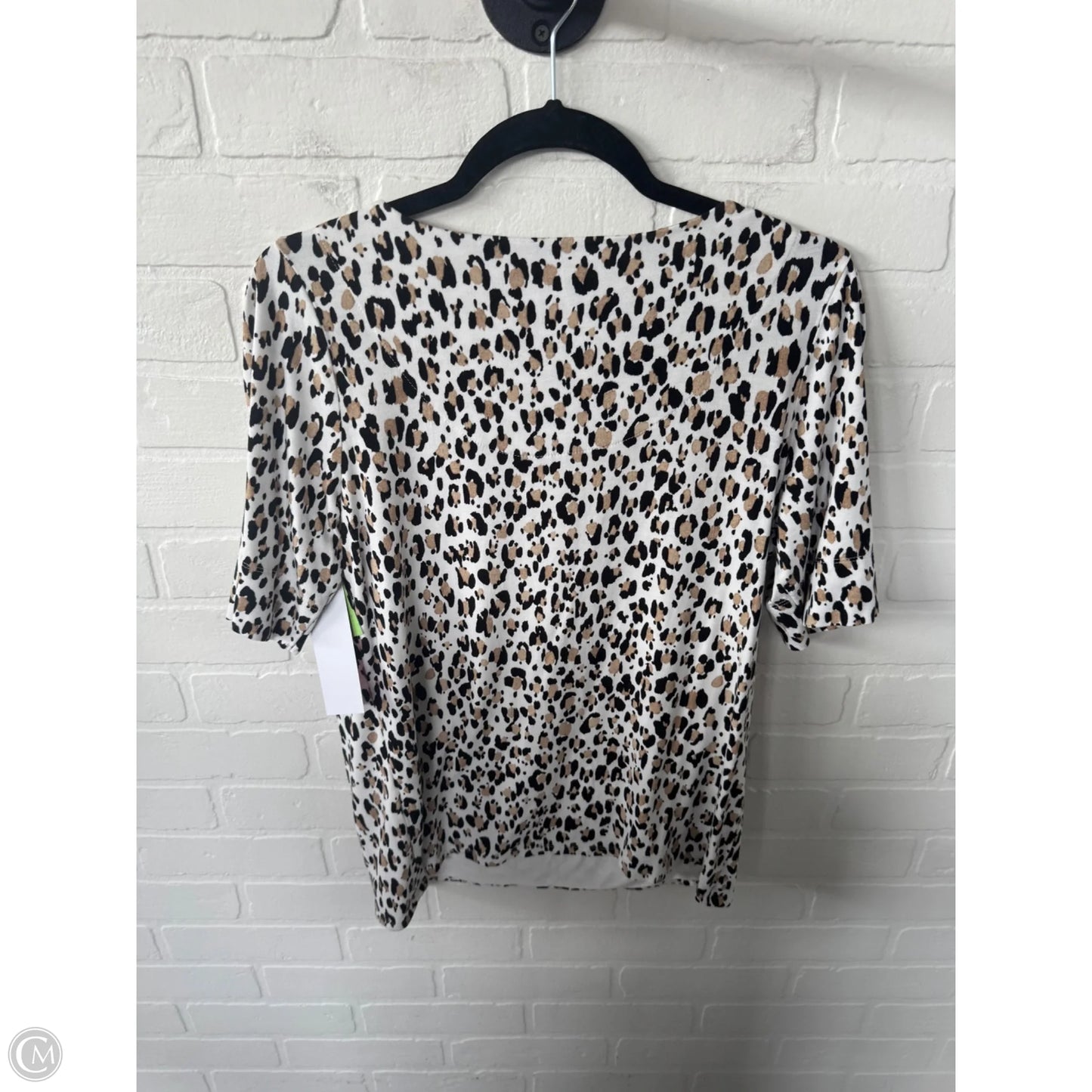 Top Short Sleeve By Chicos In Black & White, Size: M
