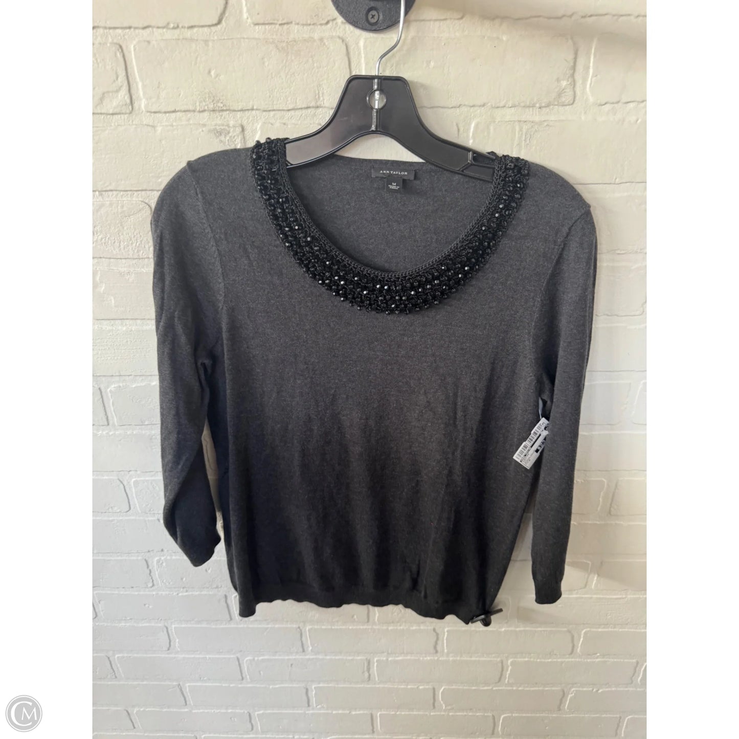 Sweater By Ann Taylor In Grey, Size: M