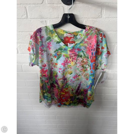 Top Short Sleeve By Jess And Jane In Green & Pink, Size: Sp