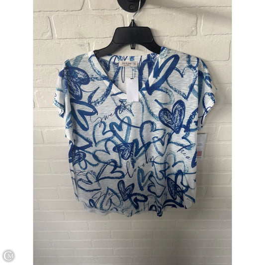 Top Short Sleeve By Jess And Jane In Blue & White, Size: Sp