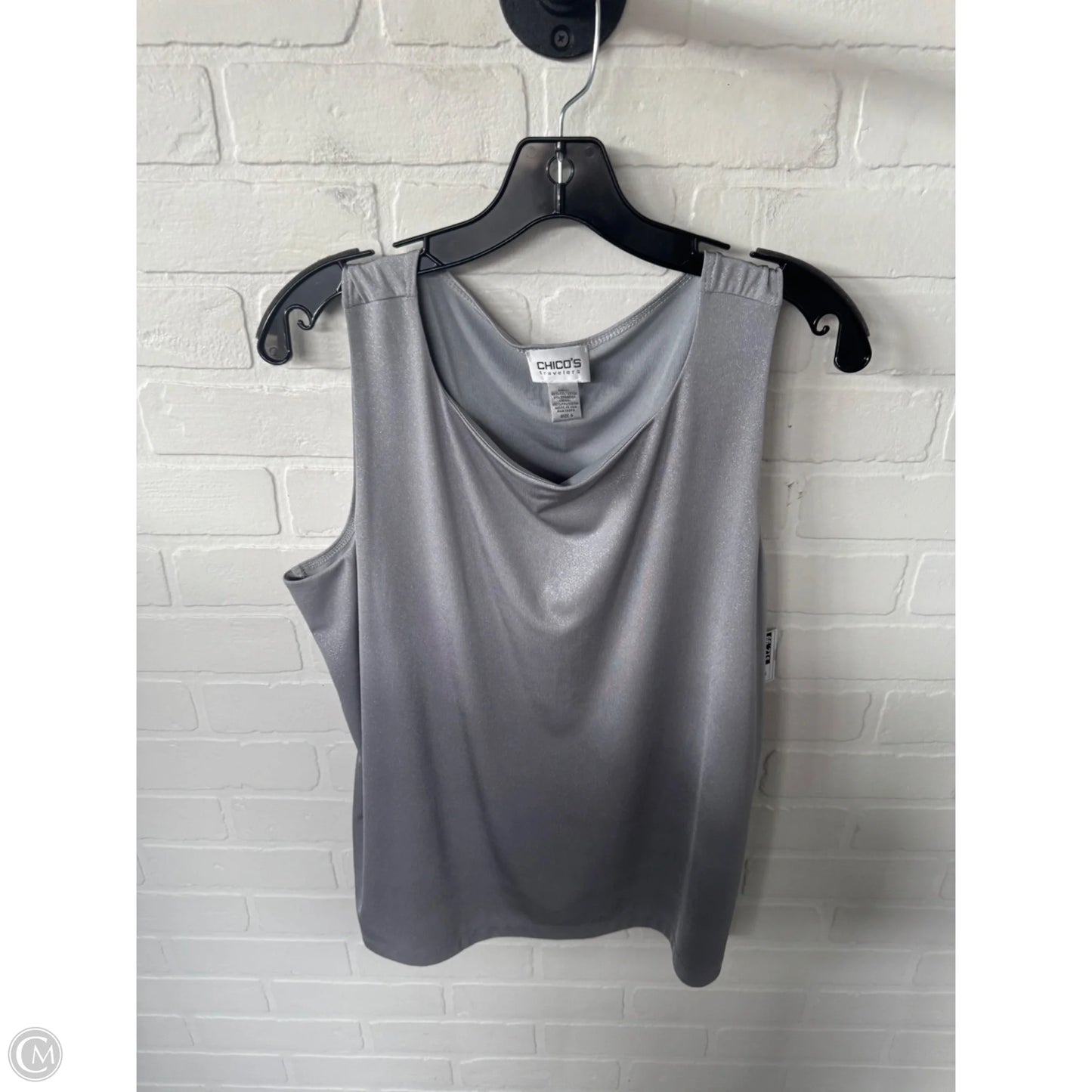 Top Sleeveless By Chicos In Silver, Size: Xl