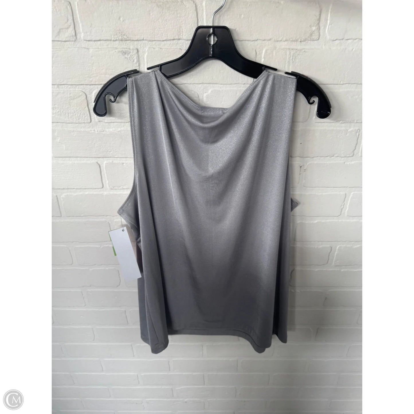 Top Sleeveless By Chicos In Silver, Size: Xl