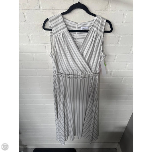 Dress Work By Calvin Klein In Grey & White, Size: L